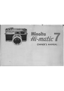 Minolta HiMatic 7 manual. Camera Instructions.